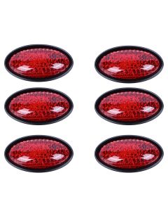 AllExtreme CAS-232 Oval Design Car Door Edge Guard Anti Scratch Protector with Sticker Seal for All Cars (Set of 6, Red)