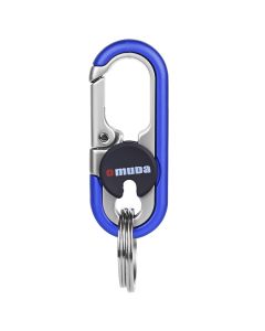Allextreme 3746A Oval Design Belt Hook Locking Stainless Steel Keychain Heavy Duty Keyring with 2 rings for Car Bike (Pack of 1, Blue)