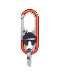 Allextreme 3746A-1 Oval Design Belt Hook Locking Stainless Steel Keychain Heavy Duty Keyring with 2 rings for Car Bike (Pack of 1, Orange)