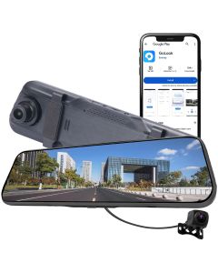 AllExtreme Dual Dash Camera 1080P Full HD 9.66 IPS LED Screen Front & Rear Reverse View 170° Wide Angle Loop and Voice Recording G-Sensor Mirror Display Car DVR Cam (Pack of 1)