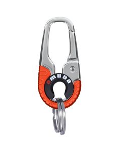Allextreme 35775A_1 Belt Hook Locking Keychain Stainless Steel Heavy Duty Keyring with 2 rings for Car Bike (Pack of 1, Orange)
