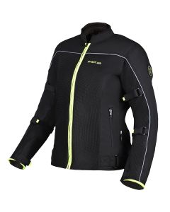 Allextreme AVIANT AIR Women Bike Riding Jacket CE Level 2 Certified Armour Protector Elbows Shoulders Protection Mesh Fabric Motorcycle Rider Gear (3XL, Black/Green)
