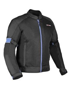 Allextreme TRIPPER Bike Riding Jacket Windproof Biker Mesh Fabric Armour Back Elbows Shoulders Protection Racer Motorcycle Gear Protector for Men (2XL, Blue & Black)