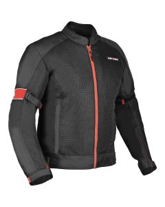Allextreme TRIPPER Bike Riding Jacket Windproof Biker Mesh Fabric Armour Back Elbows Shoulders Protection Racer Motorcycle Gear Protector for Men (M, Red & Black)