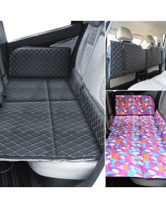 Allextreme S34 Non Inflatable Car Bed Mattress Double-Sided Back Seat Foldable Sleeping Bed for Kids & Adults Travel Trips Camping Picnic Universal Fit - (Pink)