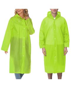 Allextreme EVA Waterproof Unisex Rain Coat Hooded Full Sleeves Outdoor Men, Women, Boys & Girls Rainwear Poncho Raincoat for Camping, Hiking & Travelling (1 Pc, Neon Green)