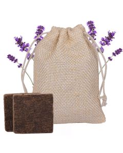 Allextreme Hanging Wood Jute Bag Car Perfume Scent - Lyrical Lavender Fragrance for 30 Days Diffuser Interior Car-Accessories Air Freshener with Essential Oil Aroma (Set of 1, 40g)