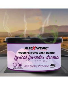 Allextreme Dashboard Wood Car Perfume Diffuser Scent - Lyrical Lavender Fragrance for 30 Days Interior Car-Accessories Air Freshener with Essential Oil Aroma (Set of 1, 40 g)