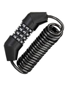 Allextreme Anti-Theft Cable Lock with 4 Digit Resettable Combination Multi-Purpose Heavy Duty Long Coiled Security Protection Locks for Bike Cycle Helmet and Luggage (Pack of 1, Black)
