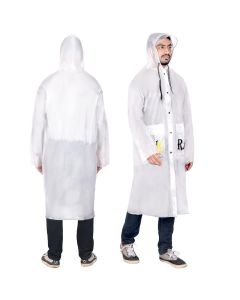 Allextreme EVA Raincoats Transparent Reusable Water Resistant with Hood and Sleeves for Women Men Camping Rainy Season Travel (ALX-UK07)