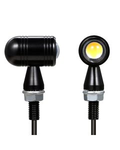 Allextreme Bullet Shape LED Turn Signal Lights 12V Universal Indicator Light with 21 Modes Flasher for Bikes & Motorcycles (Amber, Pack of 2)