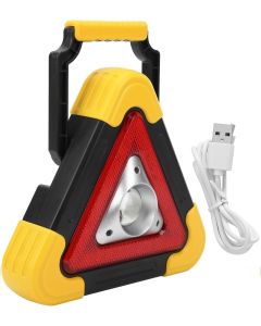AllExtreme Solar Emergency Triangle Light Reflective Multi Functional Rechargeable Car LED Triangles Safety Warning for Road Truck Vehicle Breakdowns (1 Pc, Yellow/Black)