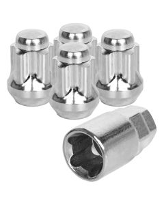 AllExtreme M12x1.5mm Locking Steel Alloy Wheel Lock Bolts 60Deg Tapered Close End Security Nuts with Key for Car Truck Wheels (5Pcs, Random Colour)