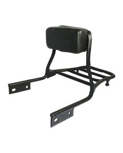 AllExtreme EXC2BC1 Heavy Metal Cushion Backrest Passenger Rear Seat Rest Support with Carrier Compatible for BS3 and BS4 Model Royal Enfield Bullet 350cc and 500cc (Black)