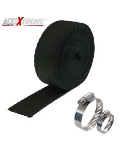 AllExtreme EXSWBB1 Bike Exhaust Universal Silencer Wrap Heat Shield Protector with Clip Compatible for Royal Enfield Classic Electra Standard Bullet (Black, 3 Mtr)