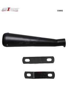 AllExtreme EX092 Small Size Torpedo Model Fancy Silencer with Bush Compatible for BS3 and BS4 Model Royal Enfield Bullet 350cc and 500cc (Full Black)