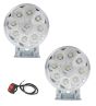 Allextreme EX9SFS2 9 LED Round Fog Light 3 Inches Off Road Driving Lamp with Handlebar Switch for Motorcycle, Car and Bikes (9W, White Light, 2 Pcs)