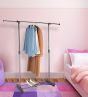 Allextreme Elegant Commercial Grade Clothing Garment Rack Adjustable Single Rail Garment Rack Portable Clothing Hanging Rolling Clothes Rack