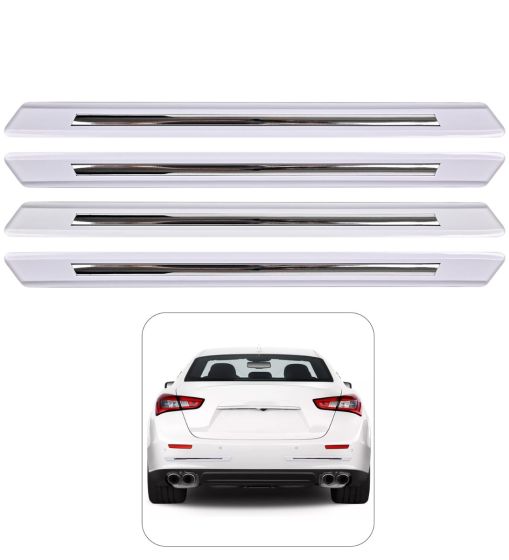 AllExtreme Anti-Collision Patch Front and Rear Universal Bumper Guard Strip Adhesive Anti-Scratch Door Sill Protector Trim for Car Doors Edge (Set of 1, White)