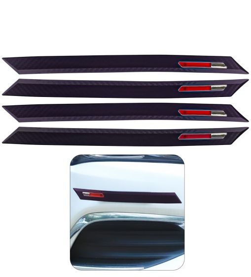 AllExtreme Anti-Collision Patch Front and Rear Universal Bumper Guard Strip Adhesive Anti-Scratch Door Sill Protector Trim for Car Doors Edge (4 Pcs, Black)