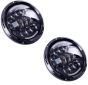 Allextreme EX7ILH1 7 Inch Round LED Headlight with DRL White Halo Angle Eyes & Hi/Low Beam Yellow Turn Signal Lamp for Jeep Harley Davidson (75W, 2 PCS)