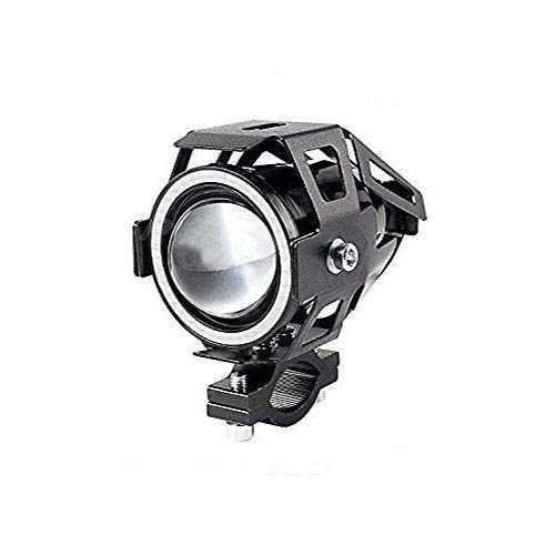 AllExtreme EXU7MB1 U7 Mini CREE LED Fog Light Work Lamp with Hi/Low, Flashing Beam and Blue Angel Eye Ring for Cars and Motorcycles (12W, Blue & White Light, 1 PC)