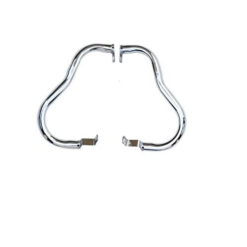 AllExtreme EXBSLG1 2 Rod Bike Rear Leg Guard Back Side Safety Crash Bar Compatible with BS3 and BS4 Model Royal Enfield Bullet 350cc and 500cc (Chrome)