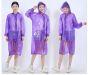 AllExtreme PVC Raincoat Transparent Hooded Water Resistant Rain Jacket with Sleeves for Women Men Camping Rainy Season Travel - Purple