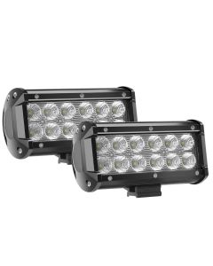 AllExtreme EX12FW2 12 LED Fog Light Bar 7.5 Inch Waterproof Worklight for Bikes Motorcycles and Cars (36W, White Light, 2 PCS)