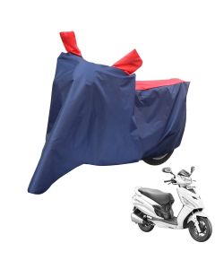 Allextreme S-7012 Universal Full Bike Body Cover Water Resistant Dustproof Rustproof Two Wheeler Body Cover for Indoor Outdoor Protection (Navy Blue & Red, Small)