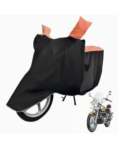 Allextreme XL-7017 Universal Full Bike Body Cover Water Resistant Dustproof Rustproof Two Wheeler Body Cover for Indoor Outdoor Protection (Black & Orange, X-Large)