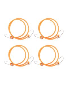 AllExtreme Multipurpose Bungee Rope with Metal Hooks Ultra Flexible Adjustable Long Rubber Bungee Cords 10 MM Diameter Luggage Straps for Motorcycle, Bike, Car Trunk, Camping (4 Pcs, Multicolor)