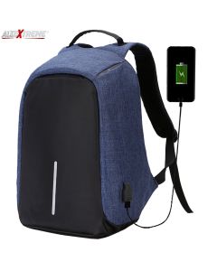 AllExtreme EXATBP1 Anti Theft Laptop Bag 14 Inch Water Resistant Office Backpack with USB Charging Port (Blue)