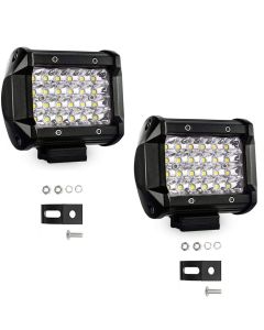 AllExtreme EX24F2P 24 LED Fog Light Bar 4 Inch CREE Cube Pod Work Light Waterproof Off Road Driving Spot Lamp for Bike Cars and Motorcycle (72W, White Light, 2 PC)