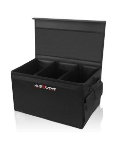 AllExtreme EX-IT00 Trunk Organizer with Multi-Compartment, Backseat Organizer, Collapsible Anti-Slip Storage Utility Tool for Space Saver for Cars, SUVs & Trucks (Black, 6 Pockets)