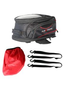 AllExtreme EXFTB07 Magnetic Fuel Tank Bag with Night Reflectors & Rain Cover Multi-Pocket Storage Compartments Universal Fit Accessory for All Motorcycles Bike (Black)