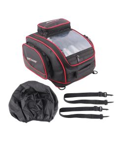 AllExtreme EXFTB18 Magnetic Fuel Tank Bag with Rain Cover Multi-Pocket Storage Compartments Universal Fit Accessory for All Motorcycles Bike (Black)