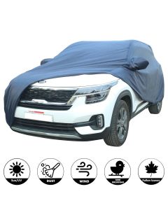 AllExtreme K7006 Car Body Cover for Kia Seltos Custom Fit Water Resistant Rain Dust Heat for Indoor Outdoor Protection (Blue with Mirror)
