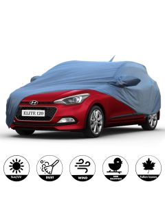 Allextreme I7006 Car Body Cover Compatible with Hyundai Elite i20 Custom Fit Dustproof UV Heat Resistant Indoor Outdoor Body Protection (Blue with Mirror)