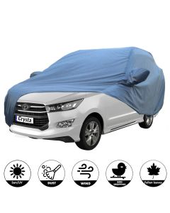 Allextreme TCB5001 Car Body Cover Compatible with Toyota Innova Crysta Custom Fit Dustproof UV Heat Resistant Indoor Outdoor Body Protection (Blue with Mirror)