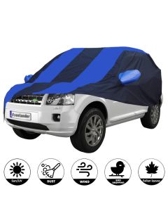 Allextreme LLB5002 Car Body Cover Compatible with Land Rover Free Lander-2 Custom Fit Dustproof UV Heat Resistant Indoor Outdoor Body Protection (Navy Blue & Blue with Mirror)