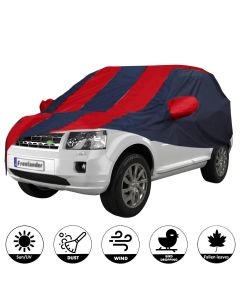 Allextreme LLB5004 Car Body Cover Compatible with Land Rover Free Lander-2 Custom Fit Dustproof UV Heat Resistant Indoor Outdoor Body Protection (Navy Blue & Red with Mirror)