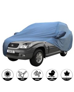 Allextreme HTB5001 Car Body Cover Compatible with Hyundai Terracan Custom Fit Dustproof UV Heat Resistant Indoor Outdoor Body Protection (Blue with Mirror)