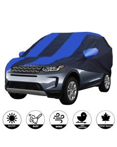 Allextreme LDB5002 Car Body Cover Compatible with Land Rover Discovery Custom Fit Dustproof UV Heat Resistant Indoor Outdoor Body Protection (Navy Blue & Blue with Mirror)