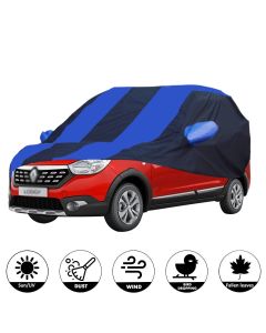 Allextreme RLB5002 Car Body Cover Compatible with Renault Lodgy Custom Fit Dustproof UV Heat Resistant Indoor Outdoor Body Protection (Navy Blue & Blue with Mirror)