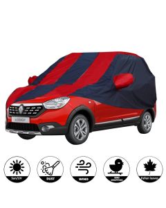 Allextreme RLB5004 Car Body Cover Compatible with Renault Lodgy Custom Fit Dustproof UV Heat Resistant Indoor Outdoor Body Protection (Navy Blue & Red with Mirror)