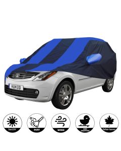 Allextreme TAB5002 Car Body Cover Compatible with Tata Aria Custom Fit Dustproof UV Heat Resistant Indoor Outdoor Body Protection (Navy Blue & Blue with Mirror)