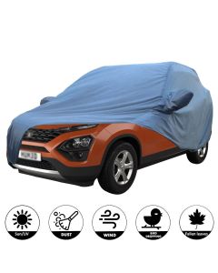 Allextreme TBH5001 Car Body Cover Compatible with Tata Harrier Custom Fit Dustproof UV Heat Resistant Indoor Outdoor Body Protection (Blue with Mirror)