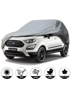 AllExtreme FE7002 Car Body Cover for Ford EcoSport Custom Fit Dust UV Heat Resistant for Indoor Outdoor SUV Protection (Silver without Mirror)