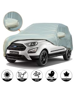 AllExtreme FE7003 Car Body Cover for Ford EcoSport Custom Fit Dust UV Heat Resistant for Indoor Outdoor SUV Protection (Silver with Mirror)